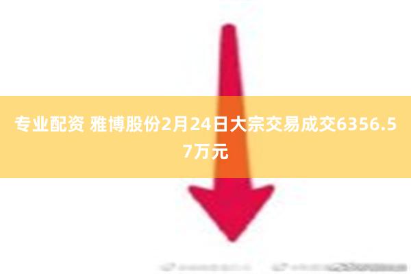 专业配资 雅博股份2月24日大宗交易成交6356.57万元